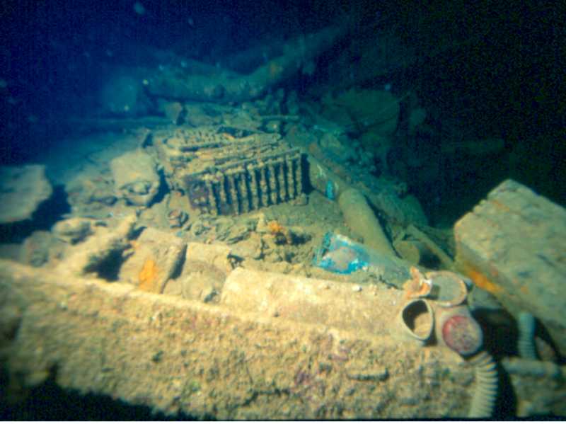 There are gas masks and live ammunition such as these on the Nippo Maru, on most of the wrecks. Image by Neil Harris