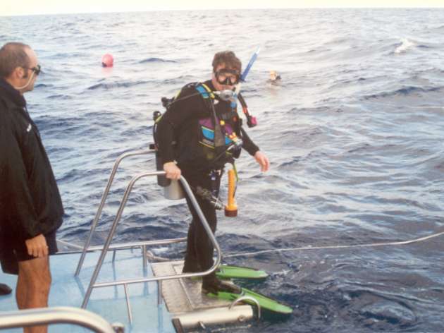 Andrew Whitehead about to enter from the Water Sport.
